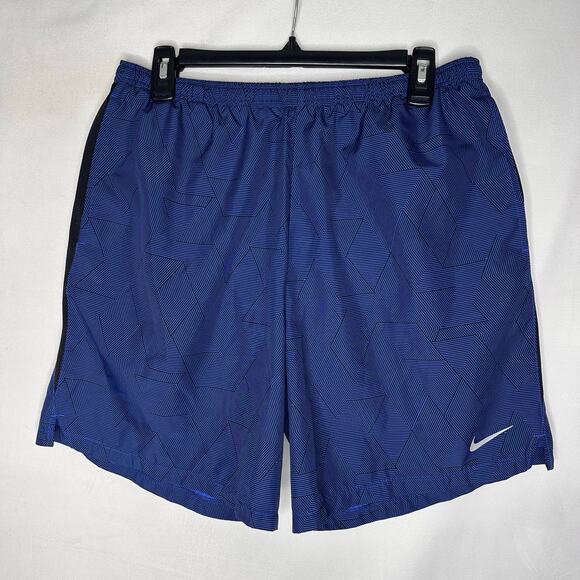 Nike Mens Running Shorts DRI-fit athletic activewear Blue Mesh Lined Large - Picture 1 of 8